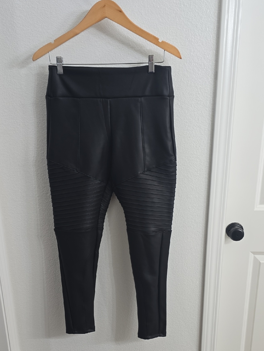 Express Black Faux Leather Moto Leggings